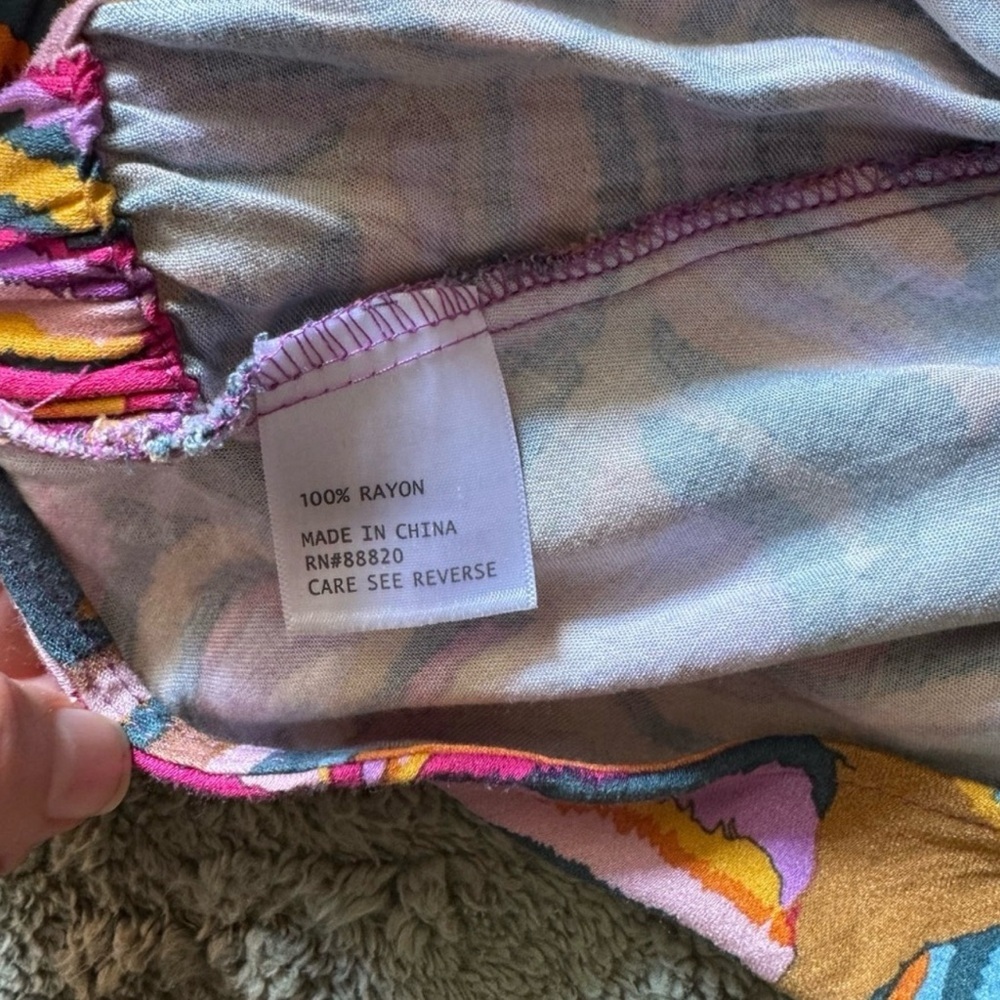 Haute Hippie Multicolor Abstract Print Blouse Small Designer Boho Top - Picture 10 of 10